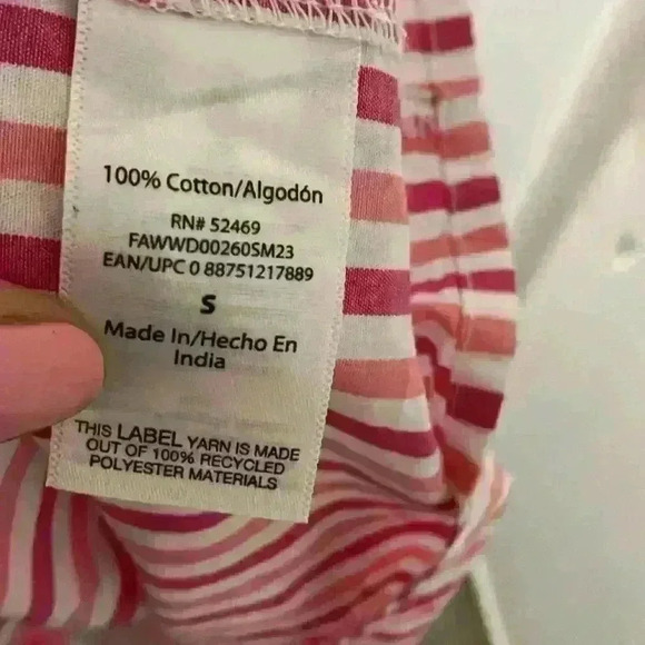 Free Assembly Cotton Pink Striped Tiered Double Strap Maxi Sundress Size S - Picture 9 of 9